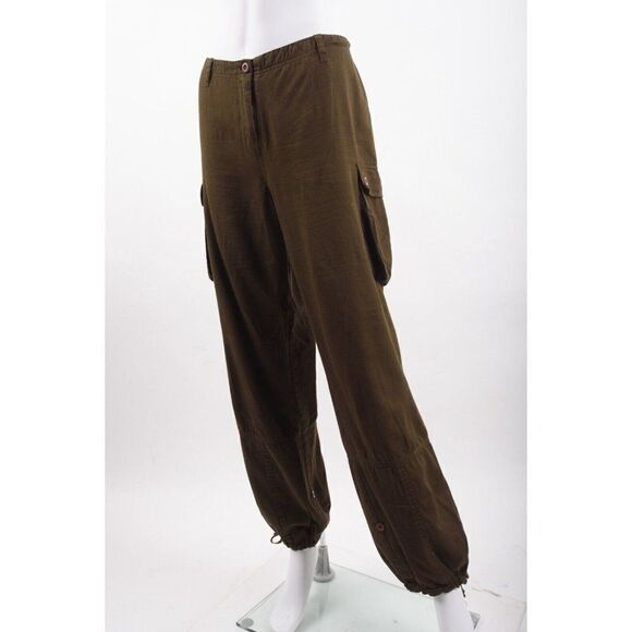 Vintage Johnny Was Womens 2PC Oversized Army Field Jacket L Cargo Joggers Sz 6 - Picture 4 of 12